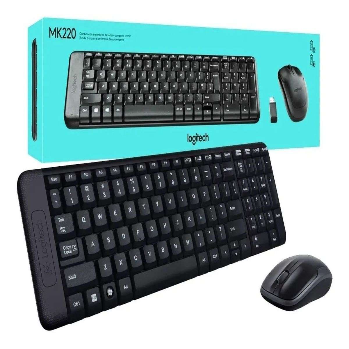 0000000000000097855088819 Combo de teclado y mouse inalámbricos compactos Logitech MK220 - Imagen 1
