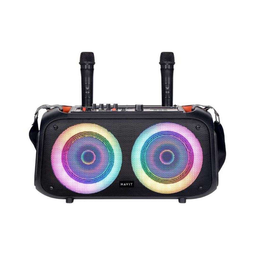 SUPRICOM-ALTAVOZ-HAVIT-TROLLEY-NEGRO-SQ127BT-UE Corneta Havit SQ127BT Bluetooth RGB con Micrófonos Inalámbricos SQ127BT TROLLEY NEGRO - Imagen 1