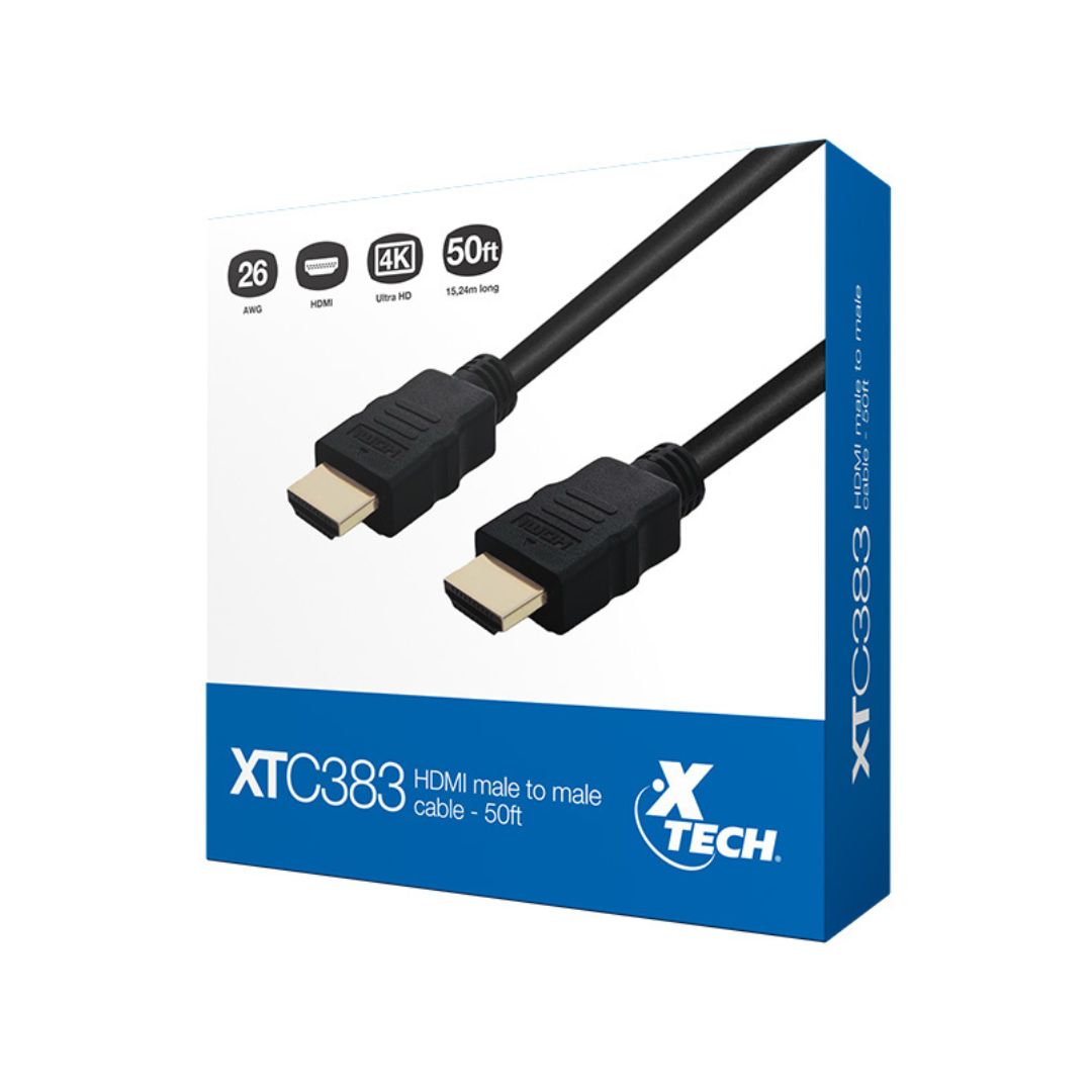 SUPRICOM CABLE XTECH CON CONECTOR HDMI MACHO A HDMI MACHO 15,24 METROS XTC-383 Cable HDMI® XTECH XTC-383 Macho a Macho 15,24 m - Imagen 1