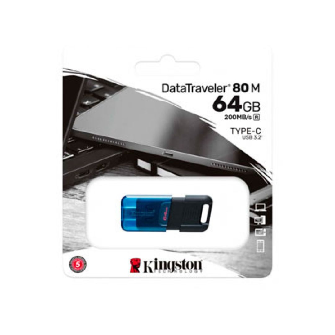 SUPRICOM PENDRIVE USB TIPO C KINGSTON DATATRAVELER DT80M64GB PENDRIVE USB TIPO C KINGSTON DATATRAVELER DT80M/64GB - Imagen 1