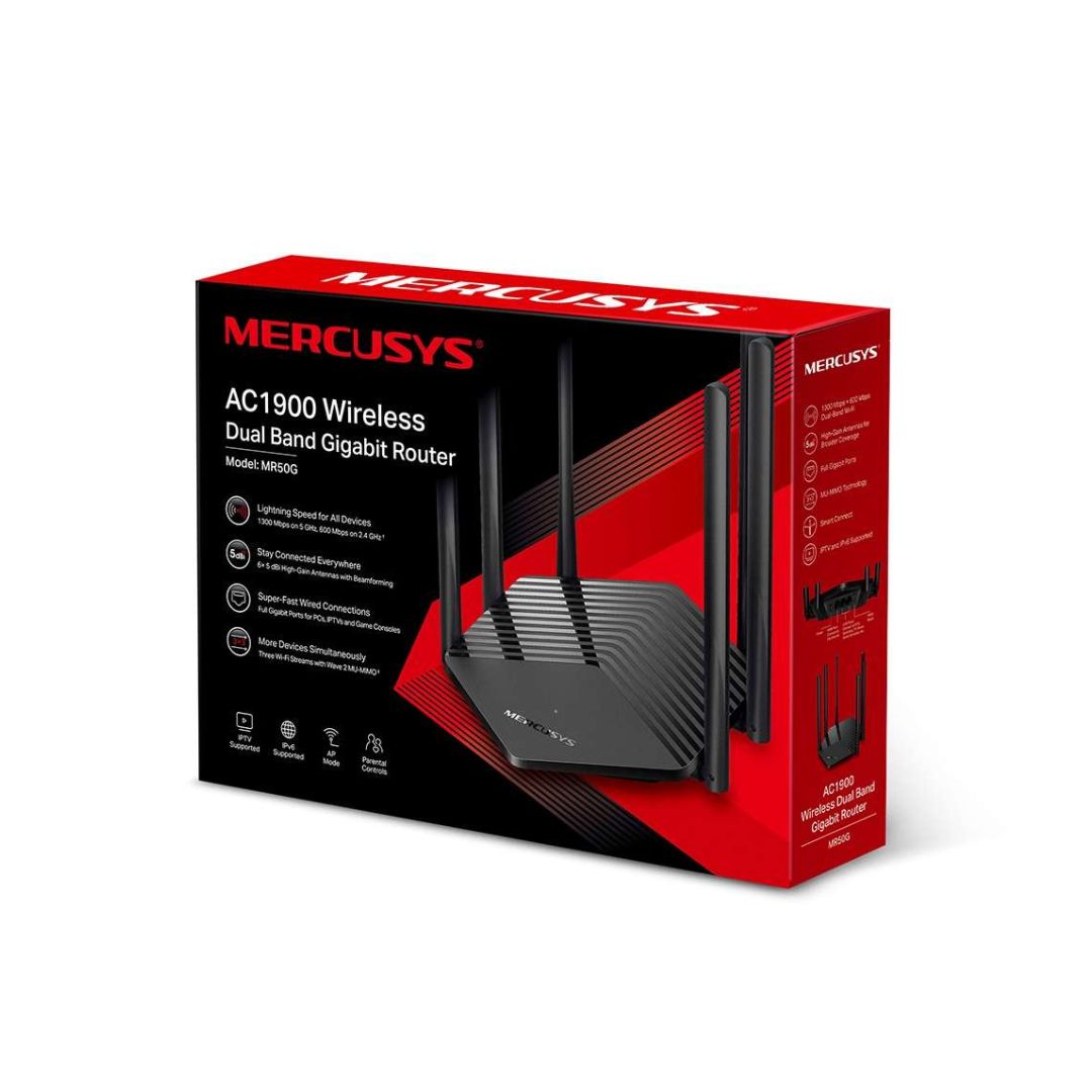 SUPRICOM ROUTER MERCUSYS MR50G AC1900 DUAL BAND GIGABIT ROUTER MR50G ROUTER MERCUSYS MR50G AC1900 DUAL BAND GIGABIT ROUTER - Imagen 1