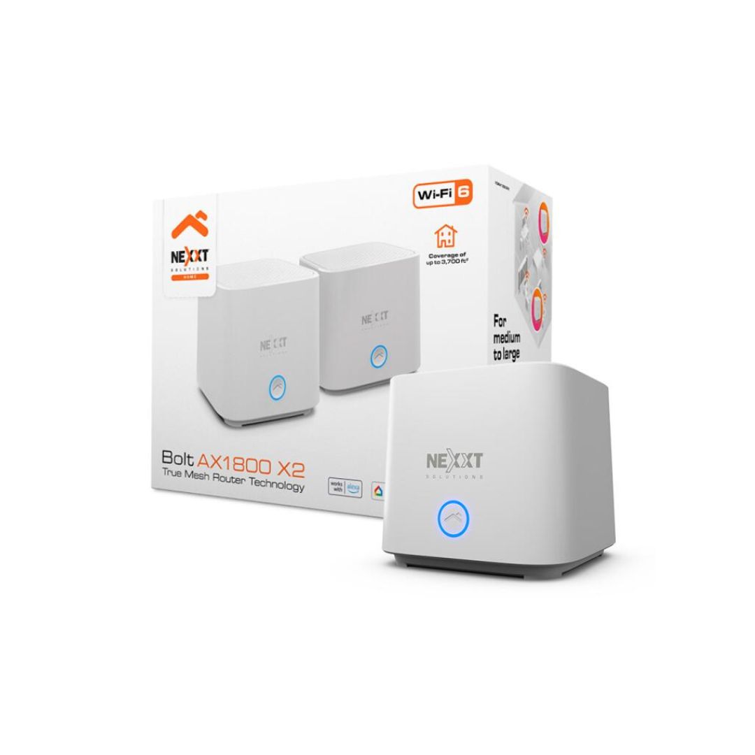 SUPRICOM ROUTER NEXXT HOME BOLT MESH AX1800 2PACK NCM-X1800 WF NW231NXT33 ROUTER NEXXT HOME BOLT MESH AX1800 2PACK NCM-X1800 WF - Imagen 1