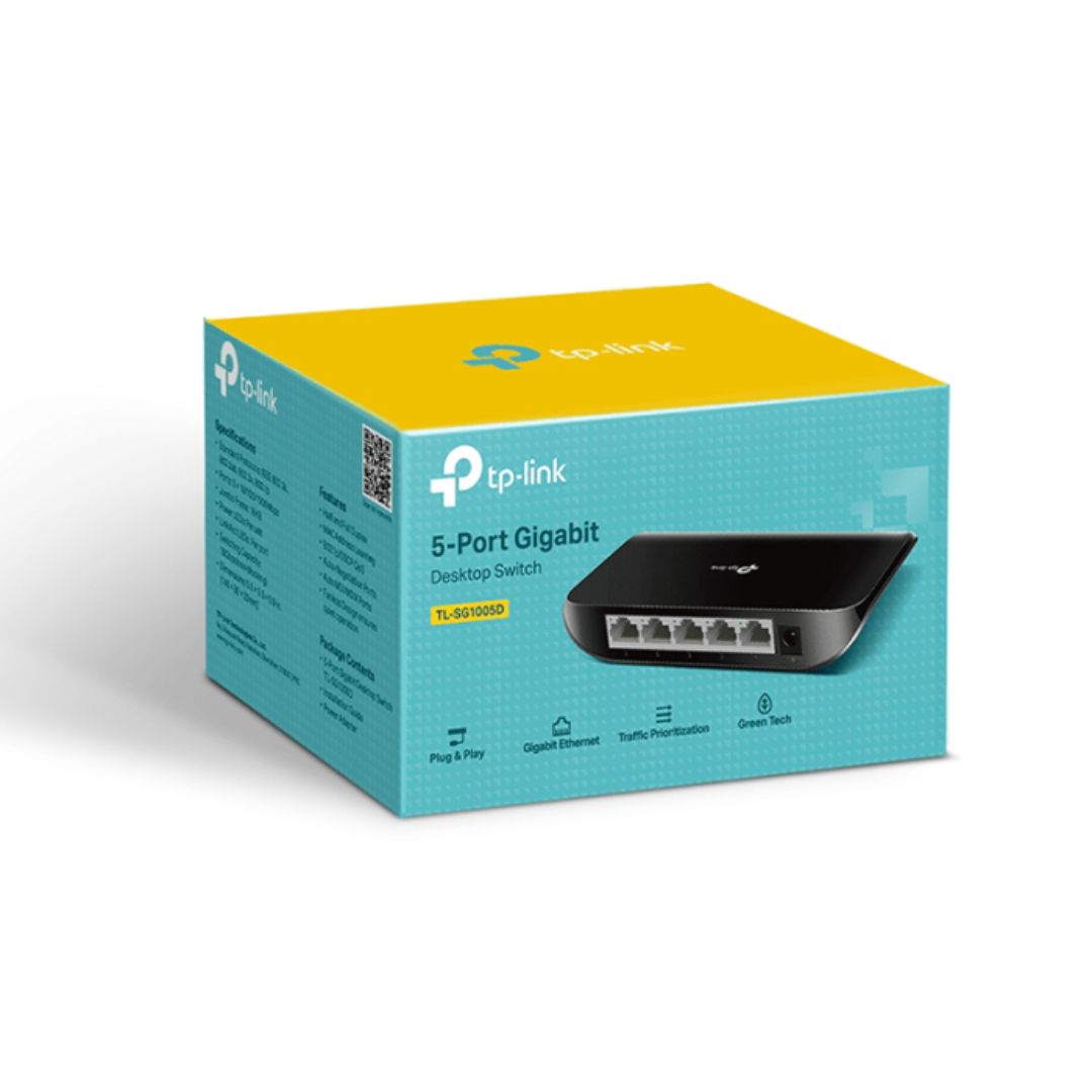 SUPRICOM SWITCH TP- LINK 5-PORT GIGABIT DESKTOP TL-SG1005D Switch TP-Link TL-SG1005D – 5 Puertos Gigabit Desktop - Imagen 1