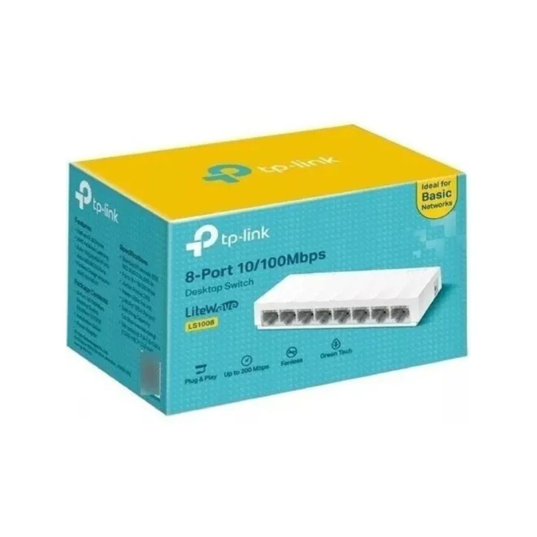 SUPRICOM SWITCH TP LINK TL-SF1008D 8-PORT 10100Mbps DESKTOP TL-SF1008D Switch TP-Link TL-SF1008D – 8 Puertos 10/100 Mbps Fast Ethernet Desktop - Imagen 1