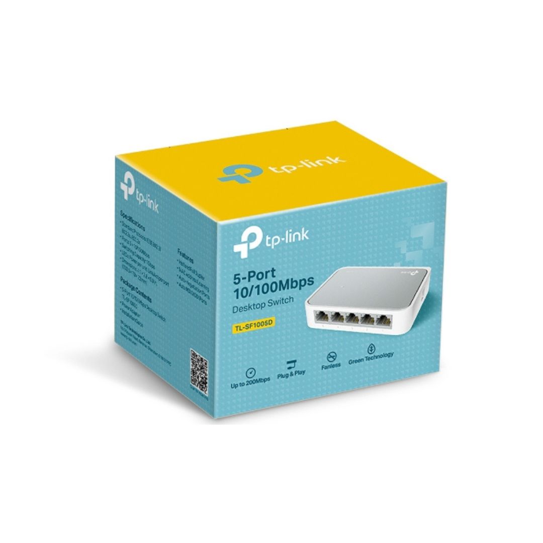 SUPRICOM Switch tp link tl-sf1005d 5-port 10100mbps desktop TL-SF1005D SWITCH TP LINK TL-SF1005D 5-PORT 10/100Mbps DESKTOP - Imagen 1