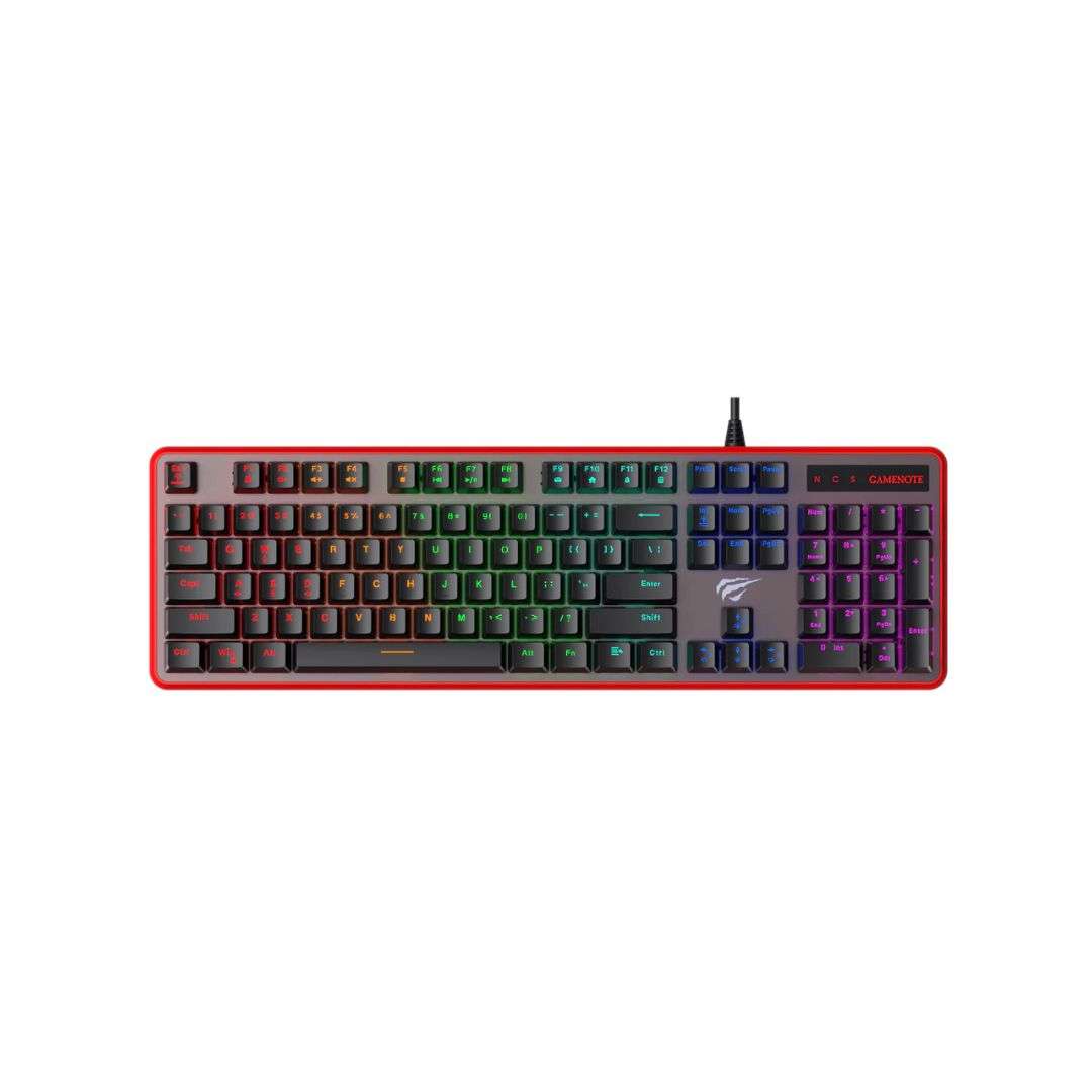 SUPRICOM-TECLADO-GAMING-DISPOSICION-INGLES-OCRE-ROJO-HAVIT-KB870L TECLADO GAMING DISPOSICIÓN INGLÉS OCRE+ROJO HAVIT KB870L - Imagen 1
